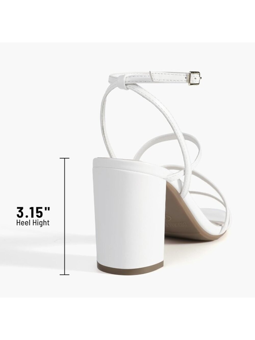 DREAM PAIRS Women's White High Heels Chunky Block Strappy Square Open Toe Ankle - Picture 6 of 6